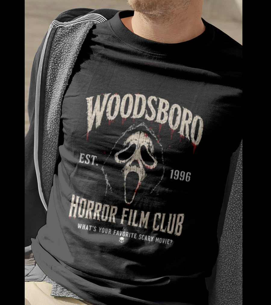 Ghostface Woodsboro Est 1996 Horror Film Club What's Your Favorite Scary Movie T-Shirt