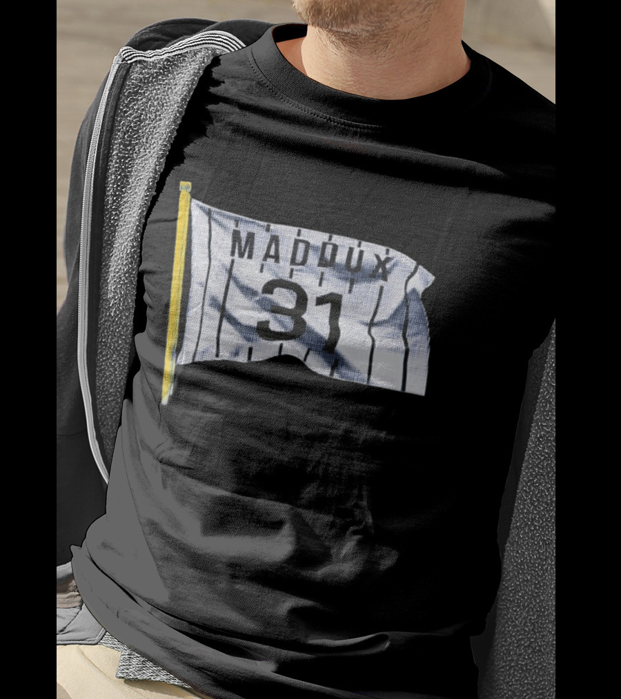 Greg Maddux 31 Chicago Cubs Flag National Baseball Hall Of Fame T-Shirt