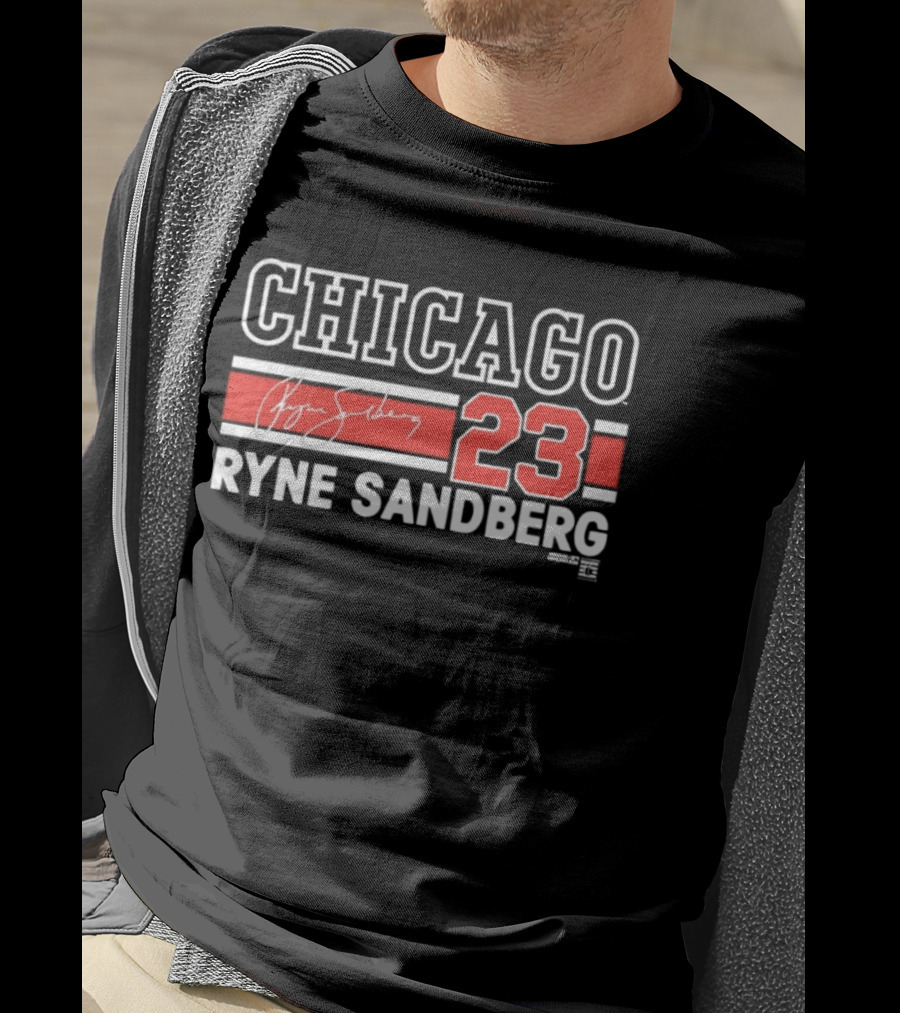 Chicago 23 Ryne Sandberg Signature Number T-Shirt