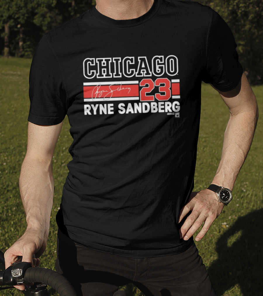 Chicago 23 Ryne Sandberg Signature Number T-Shirt