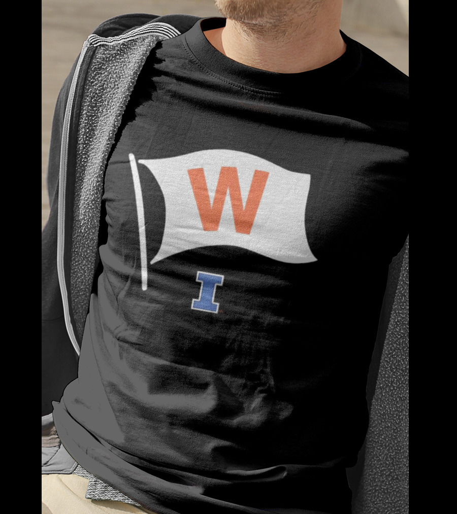 Illinois Fighting Illini Football Fly The W Flag Waving Victory T-Shirt
