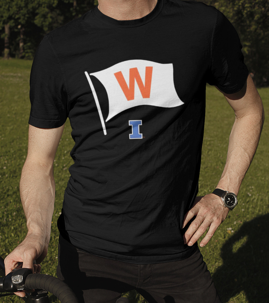 Illinois Fighting Illini Football Fly The W Flag Waving Victory T-Shirt