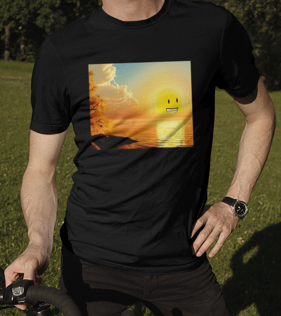 Golden Coin Face Sunset Over Water Inspired By Battle For Dream Island T-Shirt