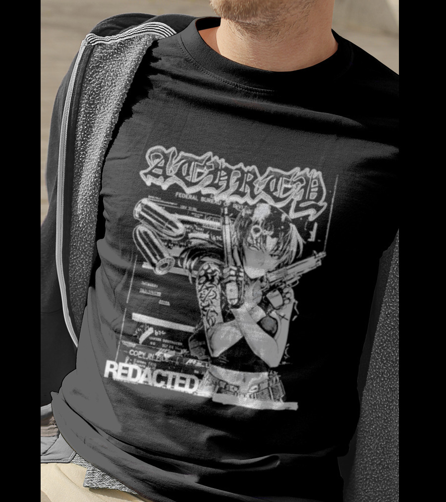 Top Revy With Gun Federal Bureau Of Investigation Redacted Anime Girl T-Shirt
