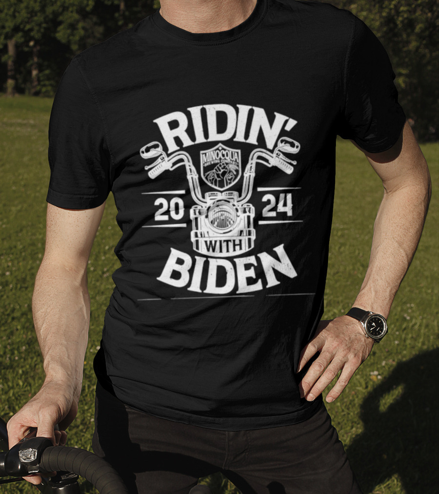 Ridin' With Biden 2024 Minocqua Brewing Company T-Shirt