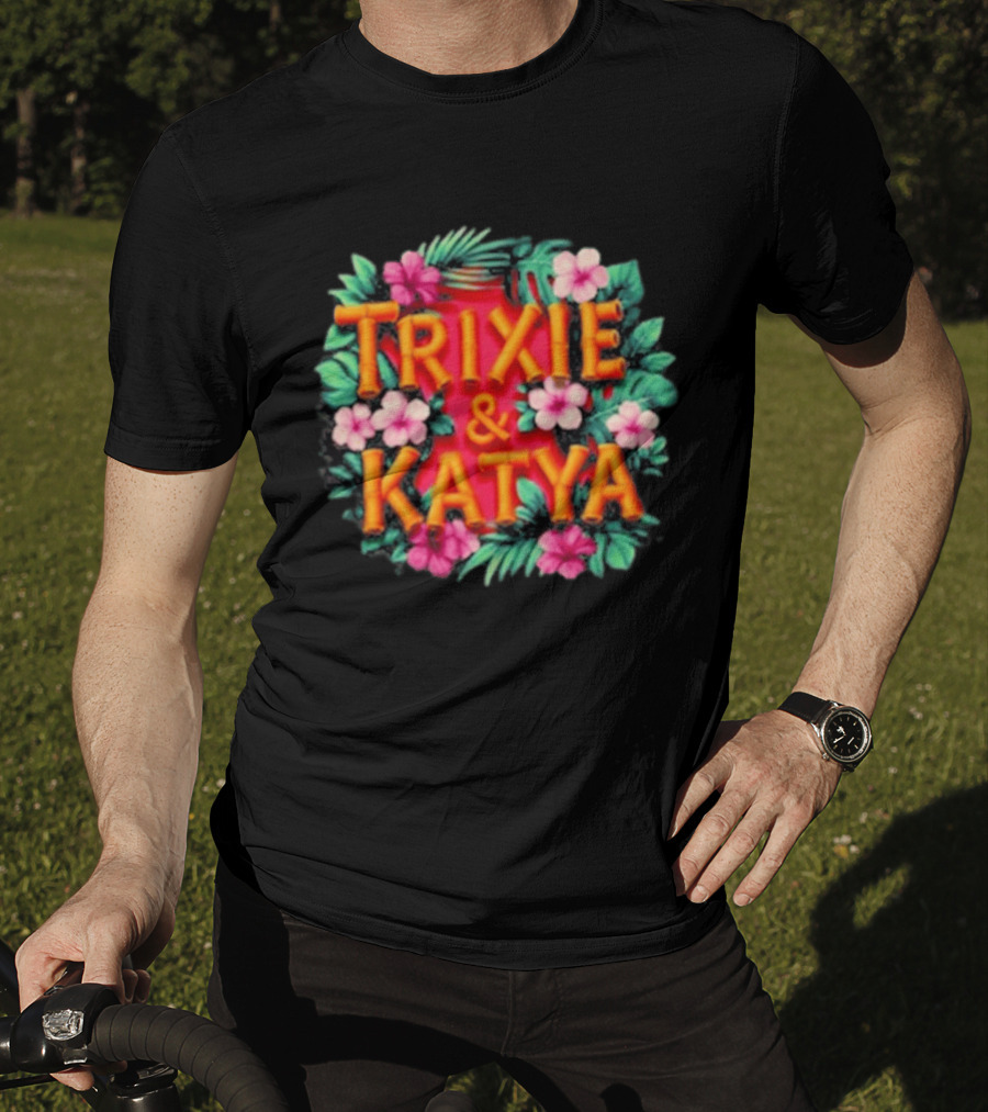 Trixie & Katya Tropical Floral Design Surfers T-Shirt