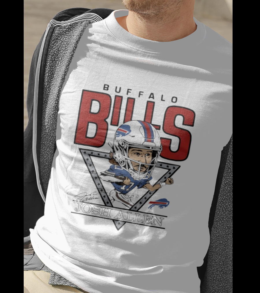 Buffalo Bills Josh Allen Football Caricature Triangle T-Shirt