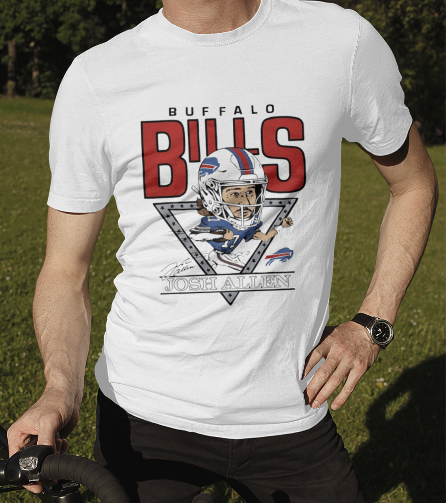 Buffalo Bills Josh Allen Football Caricature Triangle T-Shirt