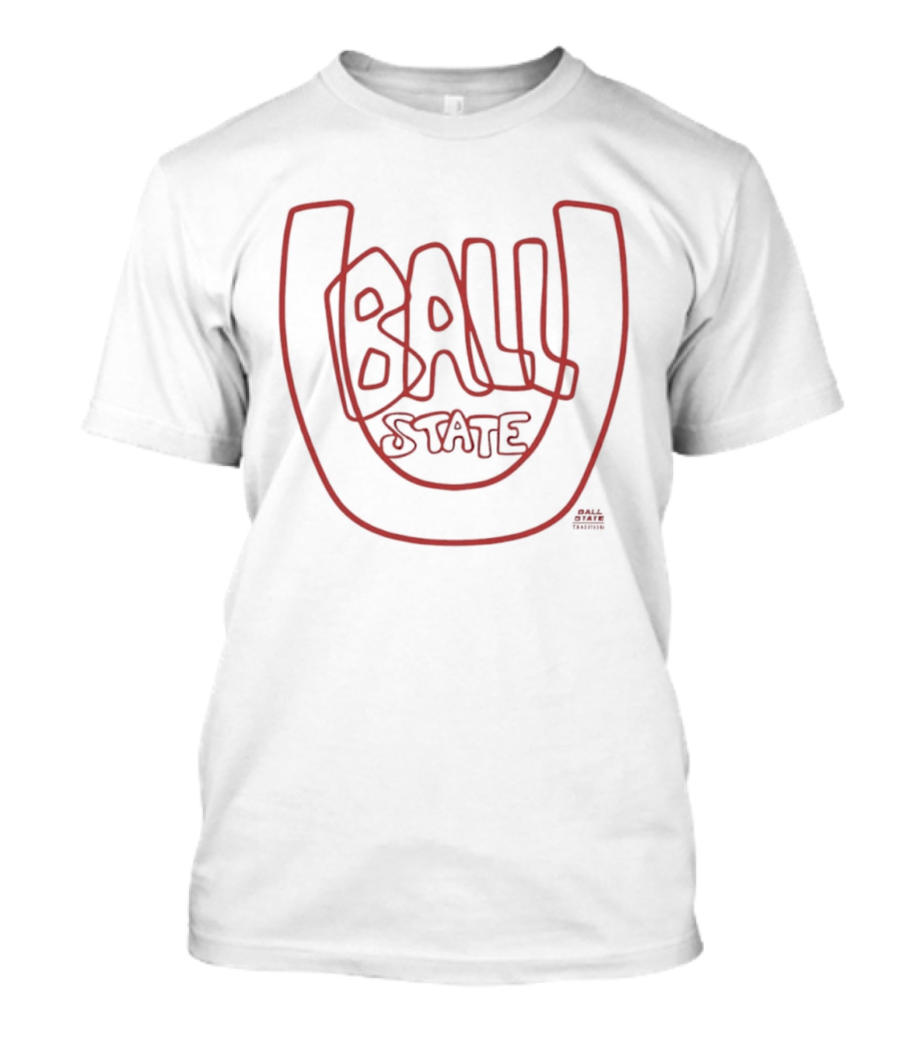 Ball State U Bold Red Text Inside Horseshoe T-Shirt
