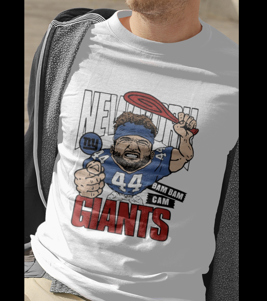 New York Giants Bam Bam Cam 44 Caricature Football ан T-Shirt