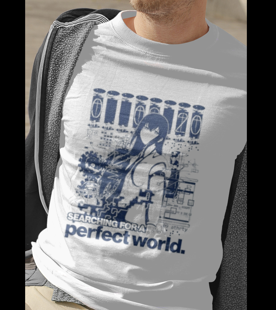 Steins Gate Kurisu Makise Searching For A Perfect World T-Shirt