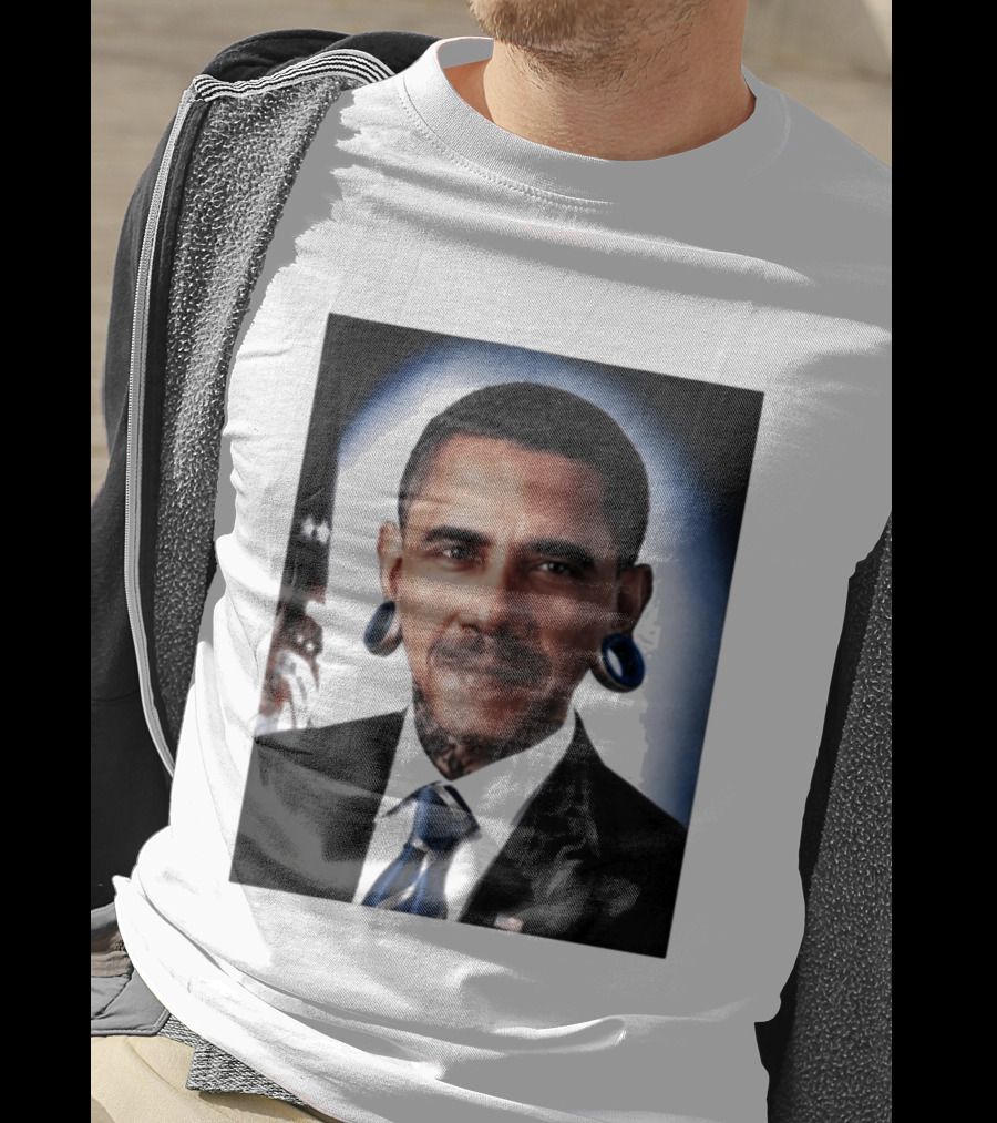 Obama President Political Fashion With Tattoos And Futuristic T-Shirt