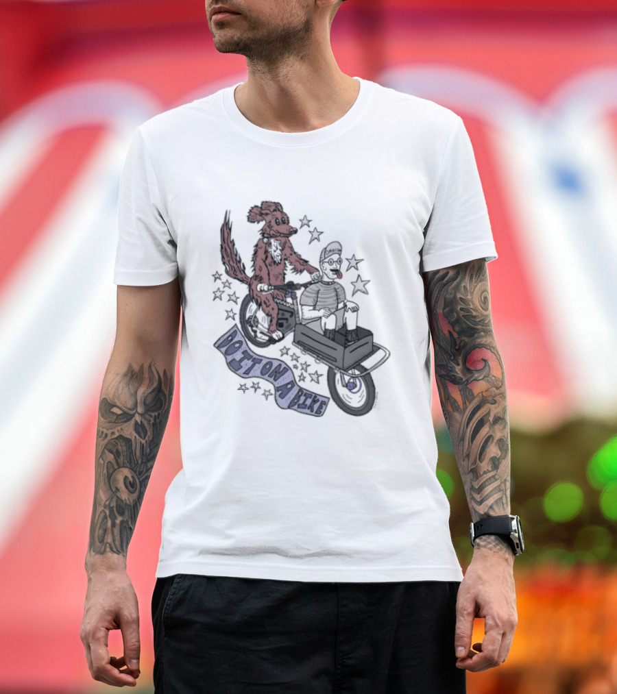 Original Dog On A Bike Omnium Cycling Matt Crank Free And High Stars T-Shirt