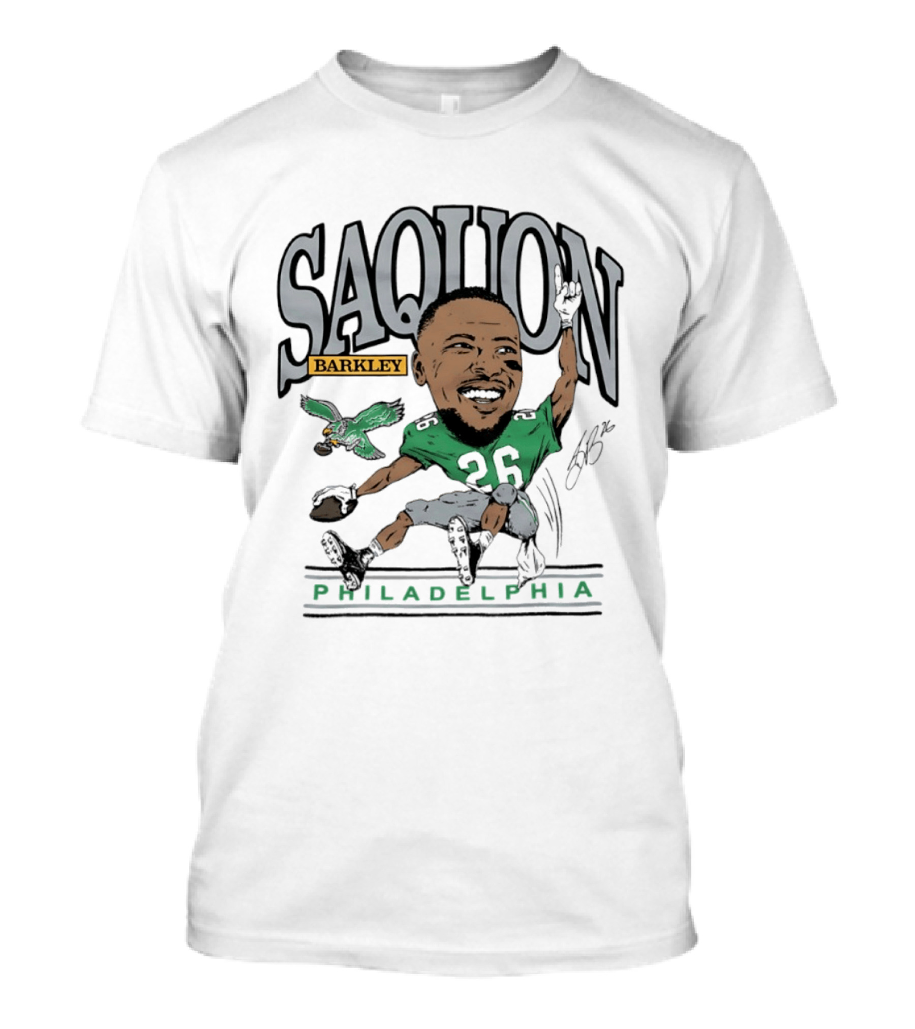 Saquon Barkley Philadelphia Football Caricature Eagles Fan T-Shirt