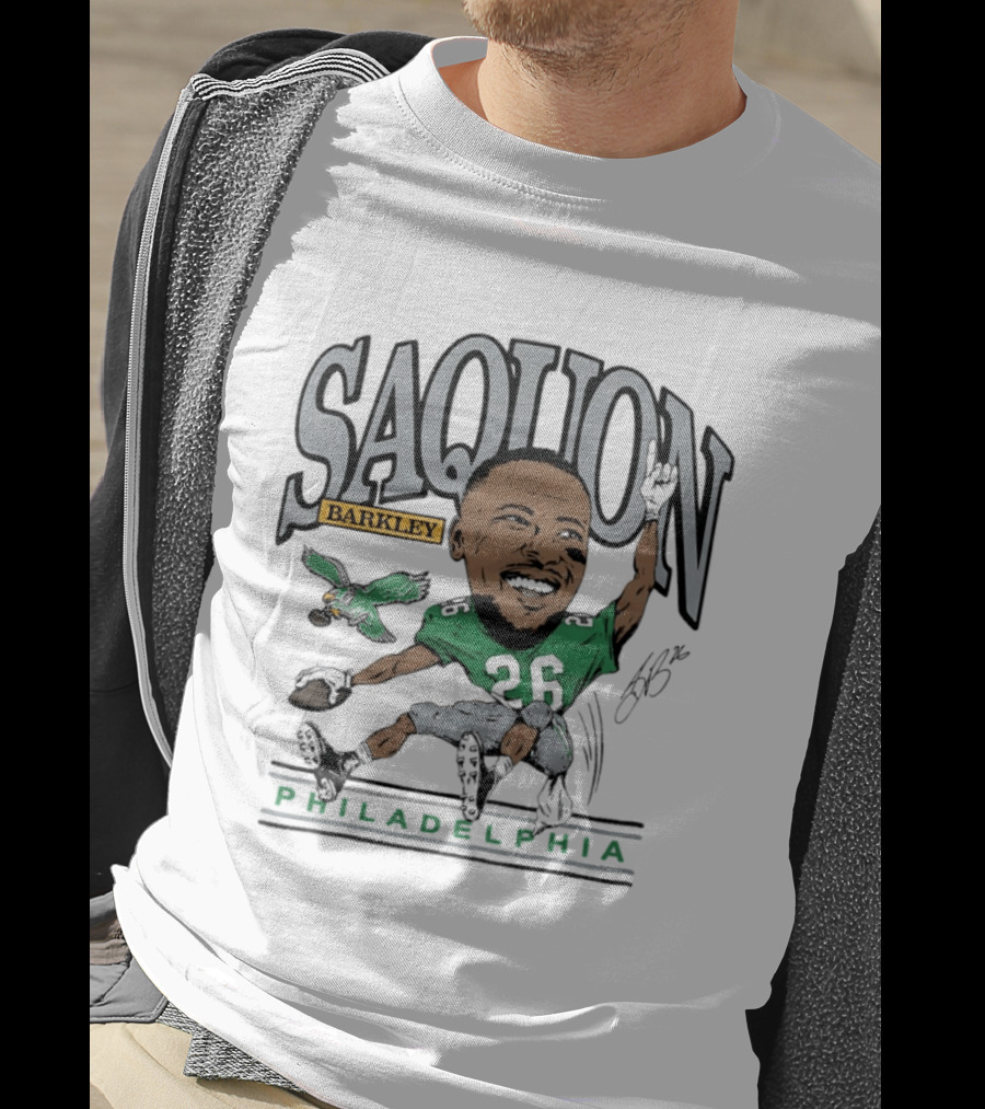 Saquon Barkley Philadelphia Football Caricature Eagles Fan T-Shirt