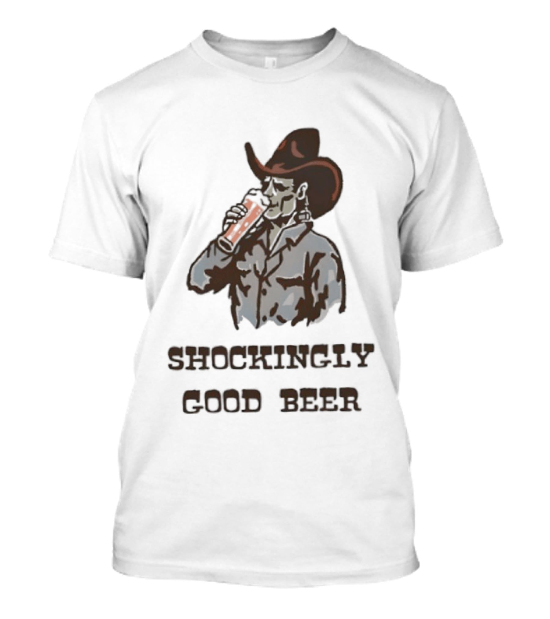 Shockingly Good Beer Cowboy Frankenstein Drinking Beverage T-Shirt