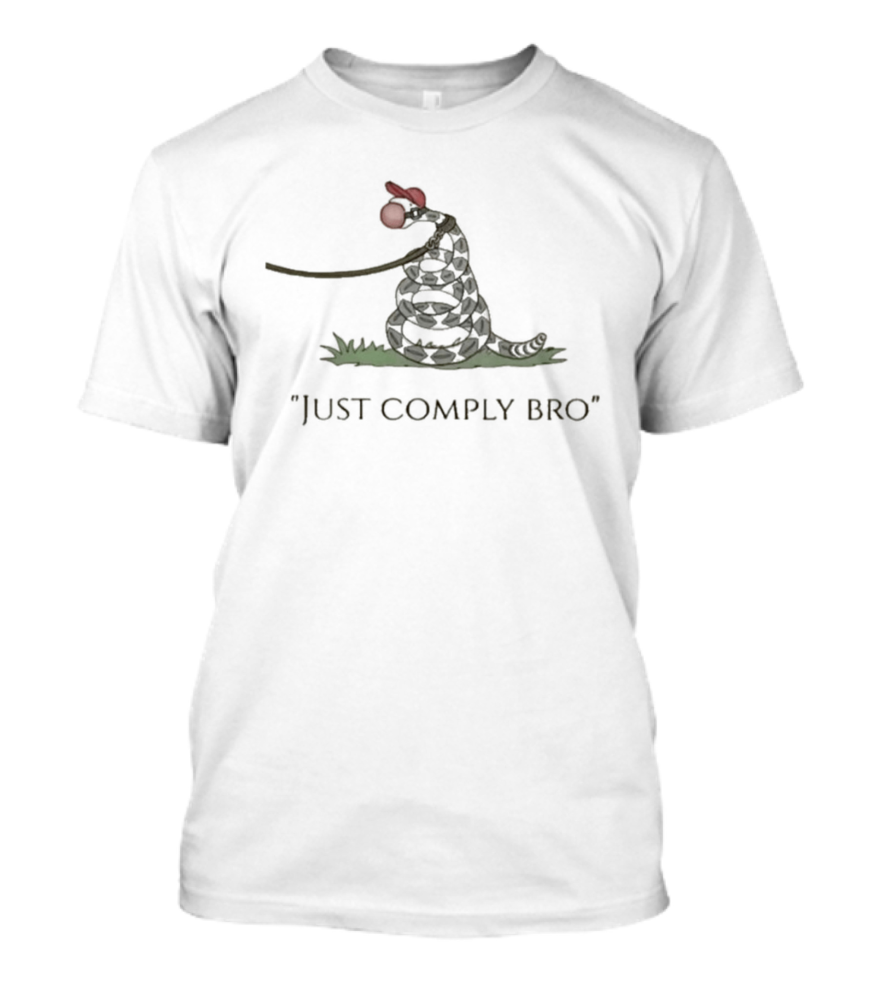 Snake Just Comply Bro Whimsical Red Hat Snake T-Shirt