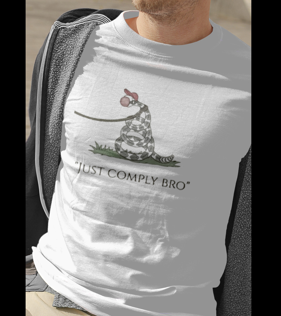 Snake Just Comply Bro Whimsical Red Hat Snake T-Shirt