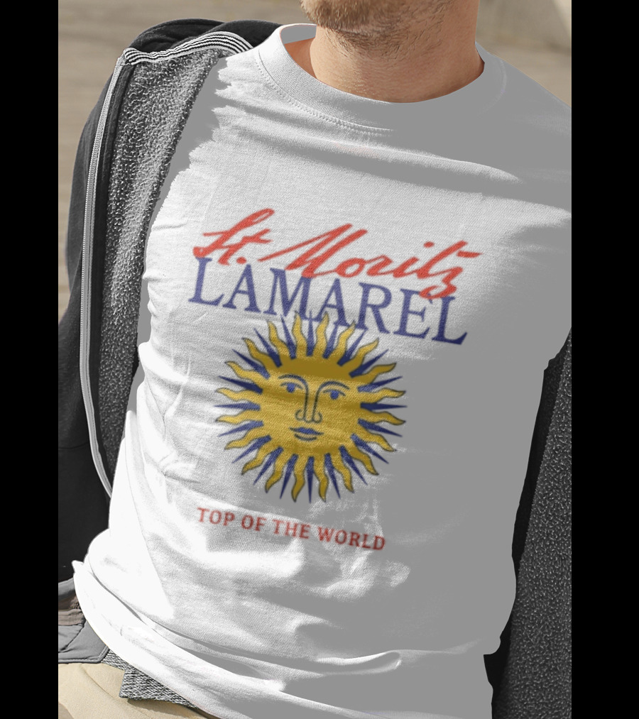 St Moritz Lamarel Sunburst Top Of The World Ski Resort T-Shirt