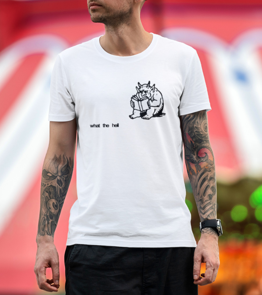 What The Hell Devil Reading Book What The Hell T-Shirt