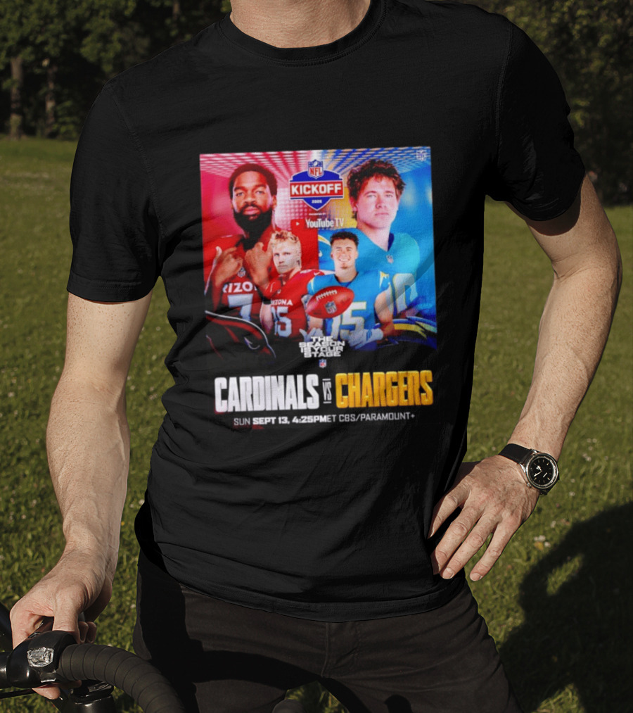 Cardinals Vs Chargers NFL Kickoff 2026 YouTube TV CBS Paramount September 13 T-Shirt