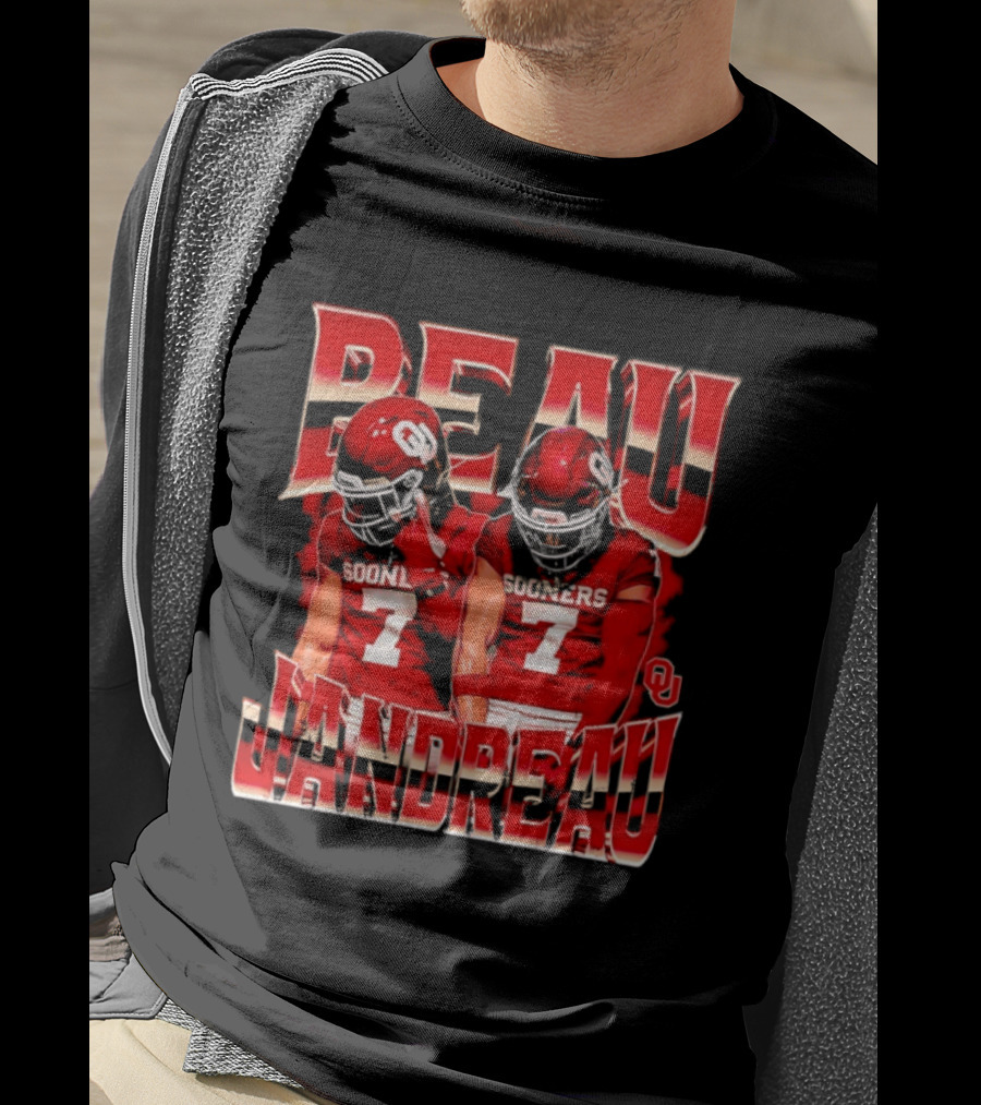 Beau Jandreau Oklahoma Sooners Football Number 7 NCAA Player Collage T-Shirt