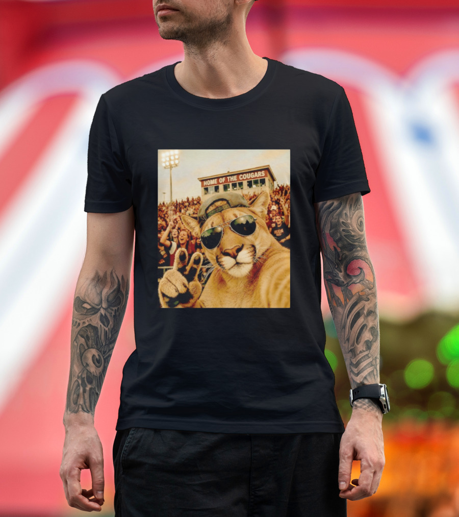 Cougar Selfie Home Of The Cougars Game Day Crowd T-Shirt