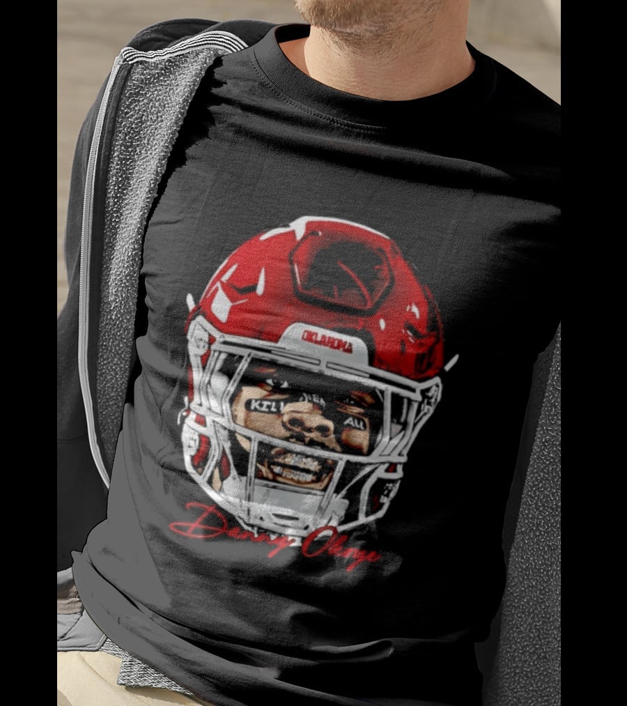 Danny Okoye Oklahoma Sooners Football Helmet Swag T-Shirt