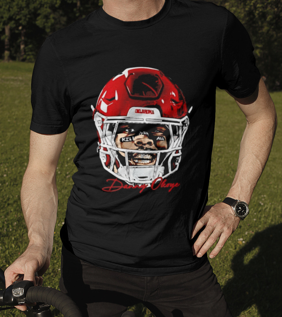 Danny Okoye Oklahoma Sooners Football Helmet Swag T-Shirt