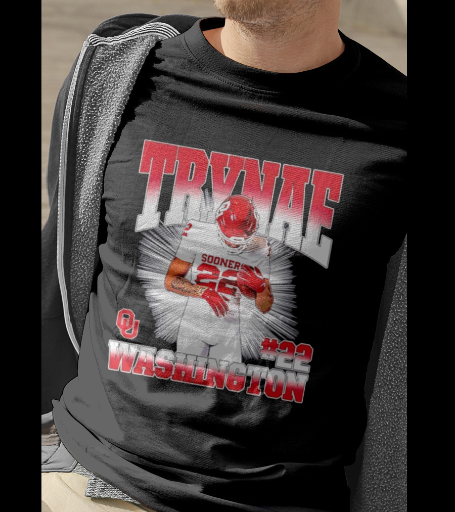 Trynae Washington Sooners Football #22 Oklahoma Player T-Shirt