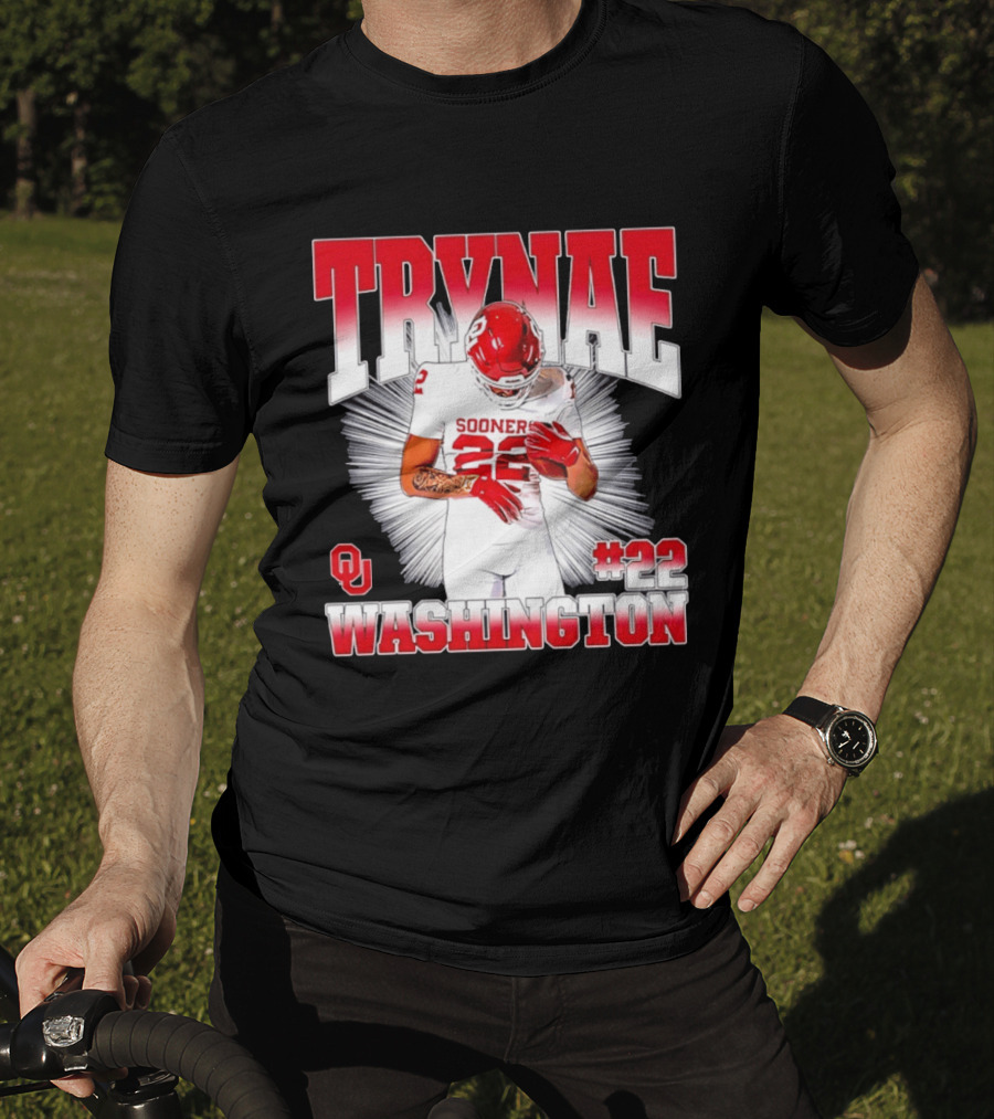 Trynae Washington Sooners Football #22 Oklahoma Player T-Shirt