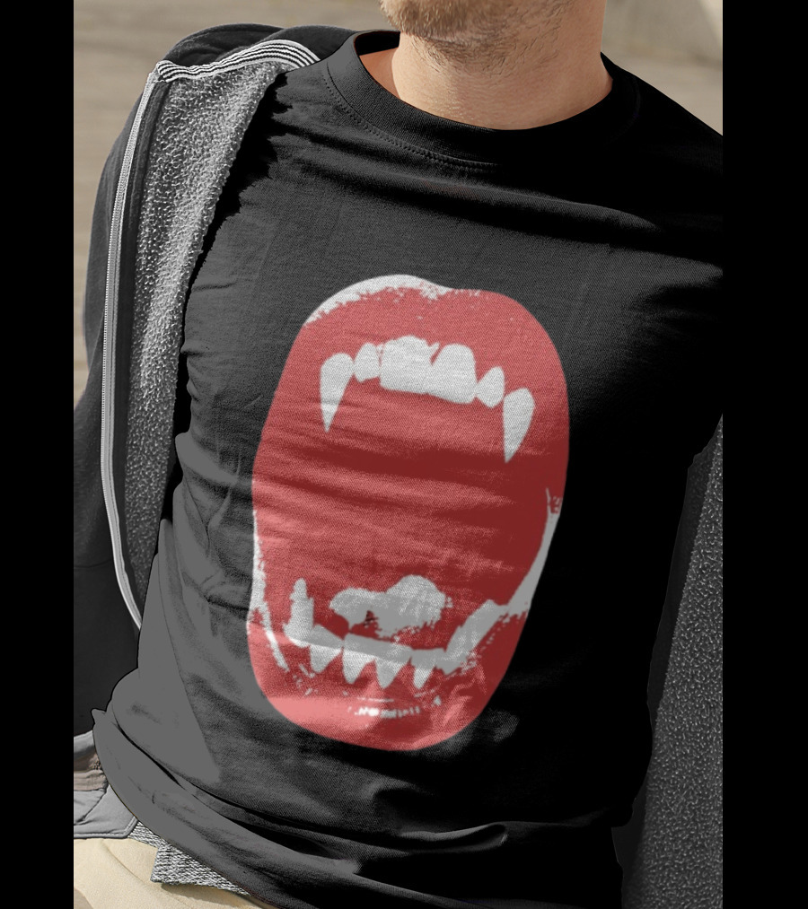 Vampire Fangs Open Mouth Red T-Shirt