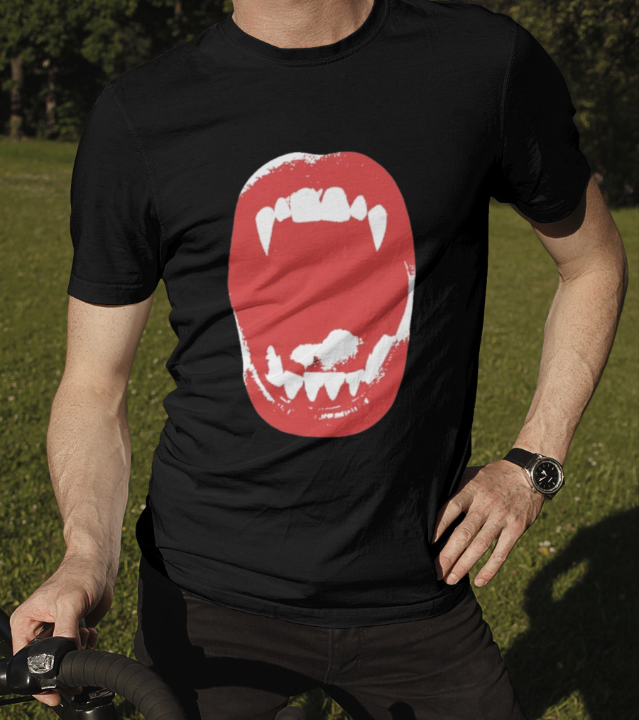 Vampire Fangs Open Mouth Red T-Shirt