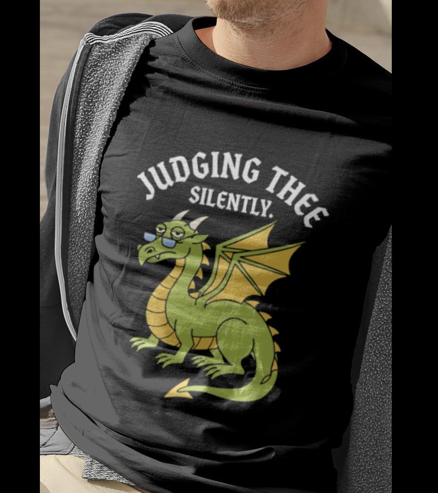 Judging Thee Silently Dragon With Sunglasses T-Shirt