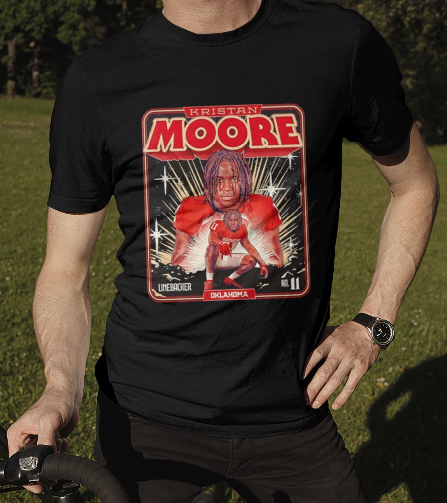 Kristan Moore Linebacker 11 Oklahoma Sooners Football T-Shirt