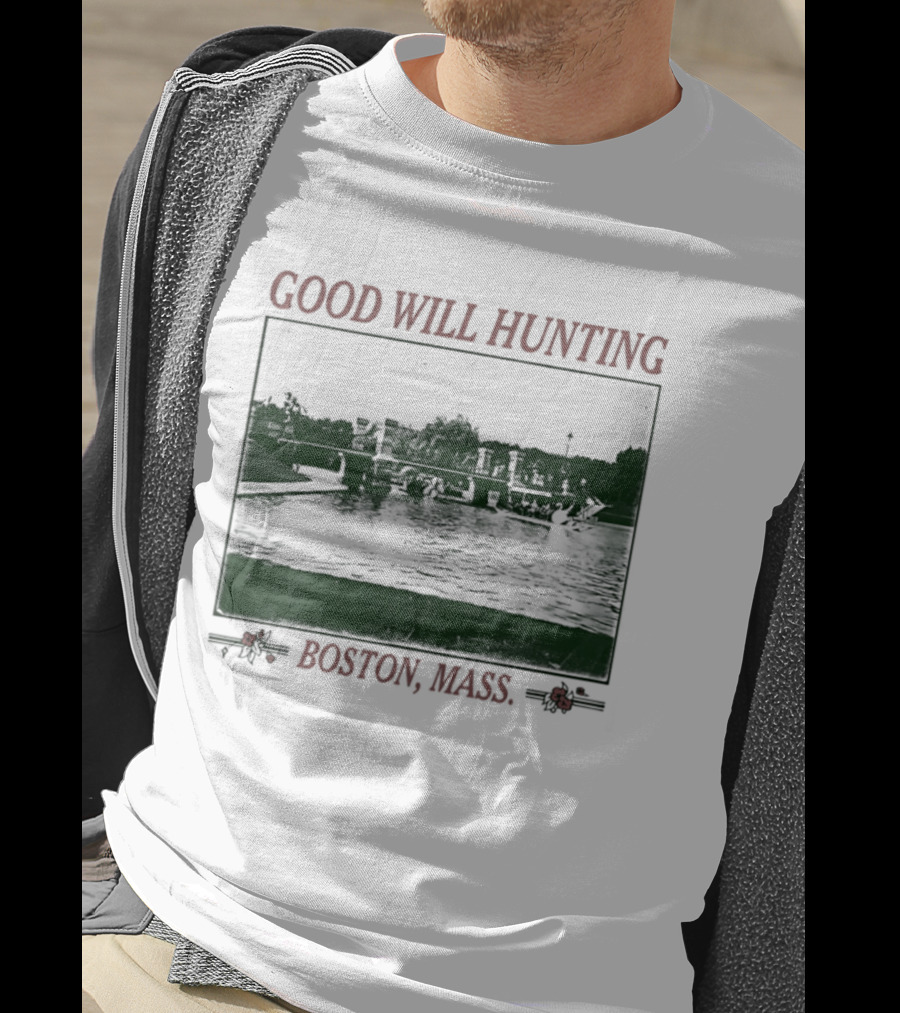 Good Will Hunting Boston Mass Matt Damon Urban River Scene T-Shirt