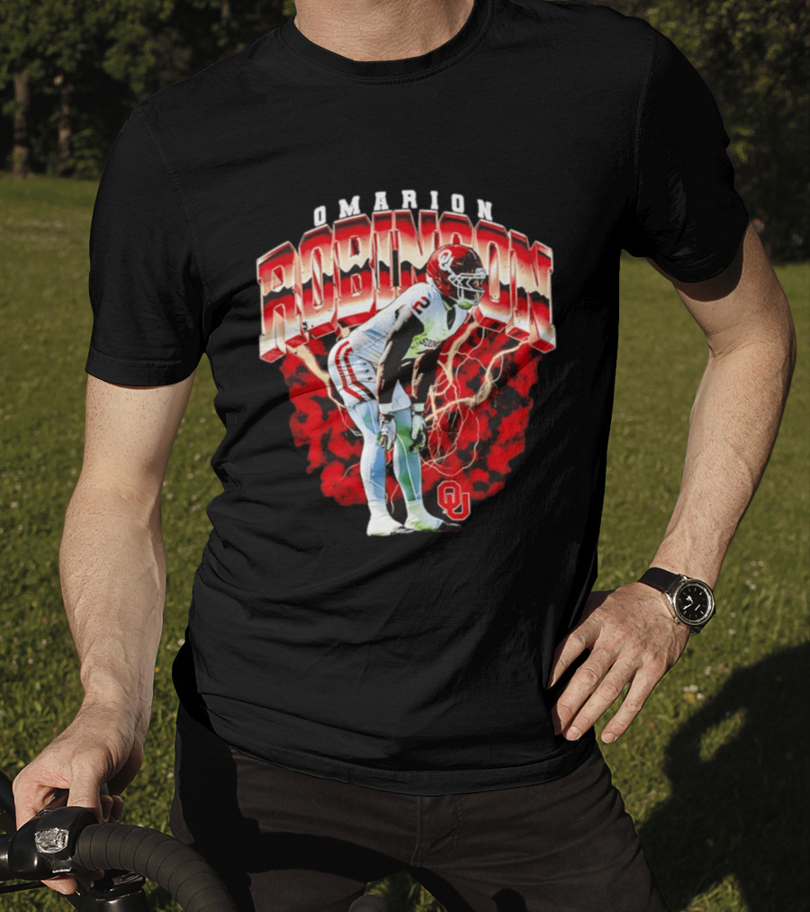Omarion Robinson Oklahoma Sooners Football Lightning OU T-Shirt