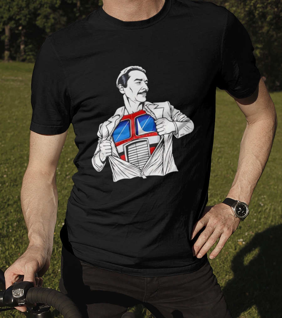 Peter Cullen Optimus Prime Clark Kent Superhero Transformation T-Shirt