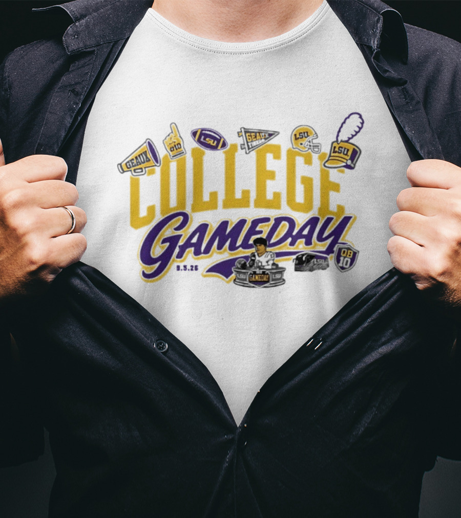 LSU Tigers College Gameday ESPN 2026 Sam Leavitt Week 1 T-Shirt