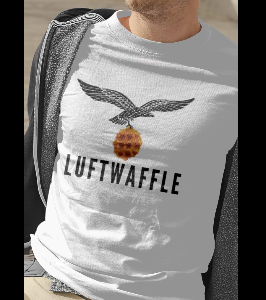 Luftwaffe Eagle Carrying Waffle Pun T-Shirt