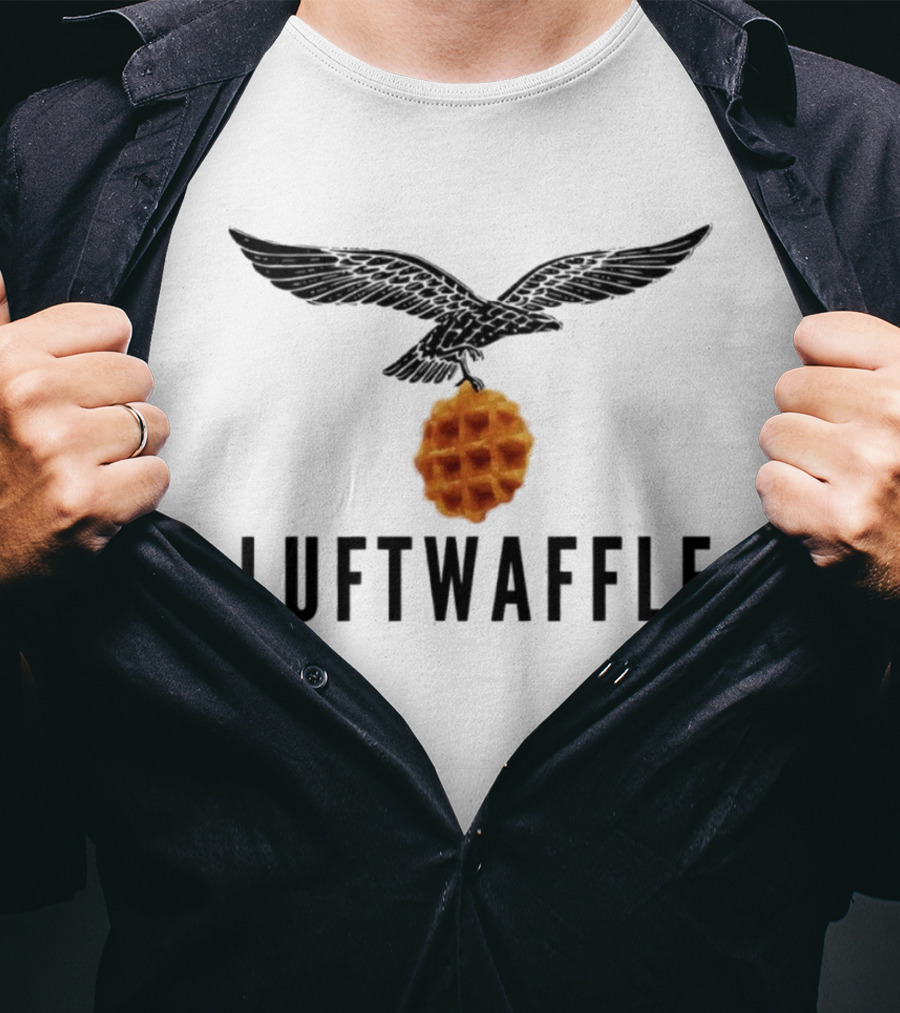 Luftwaffe Eagle Carrying Waffle Pun T-Shirt