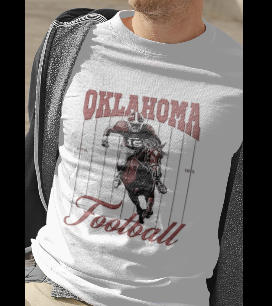Oklahoma Sooners Football Player On Horse Estb 1890 T-Shirt