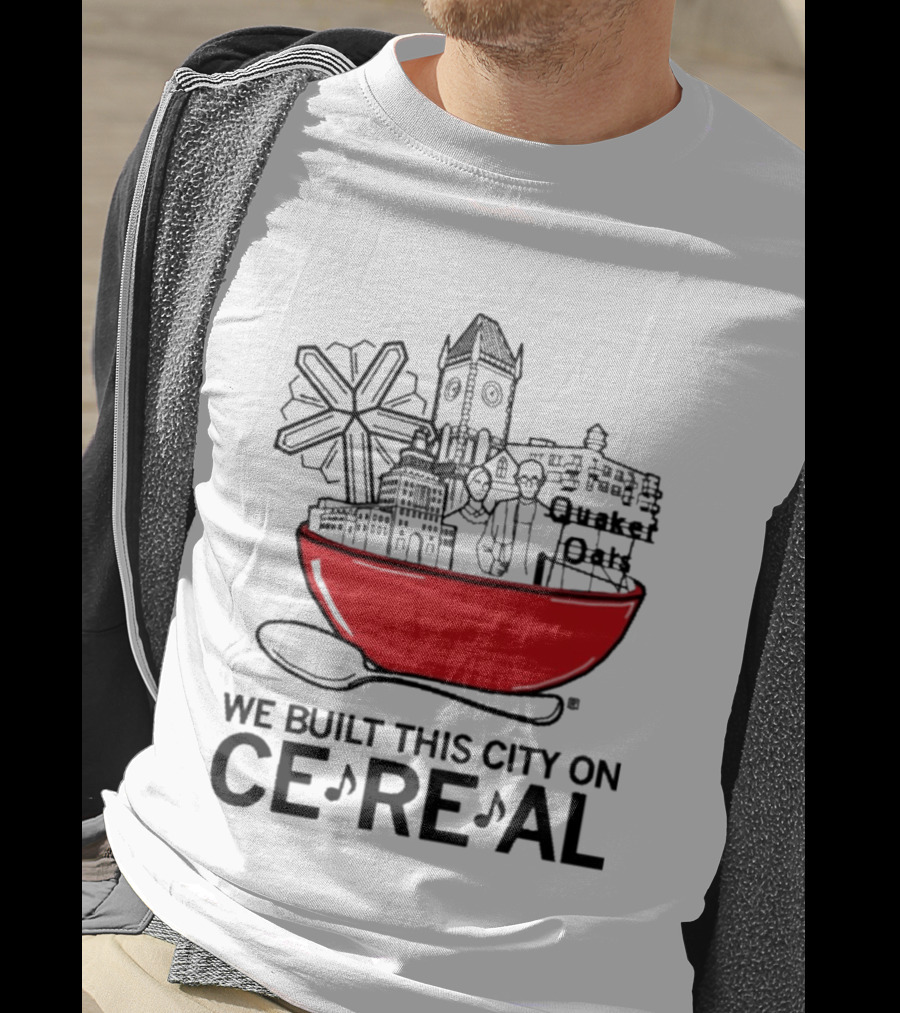 We Built This City On Ce Re Al Red Bowl Skyline T-Shirt