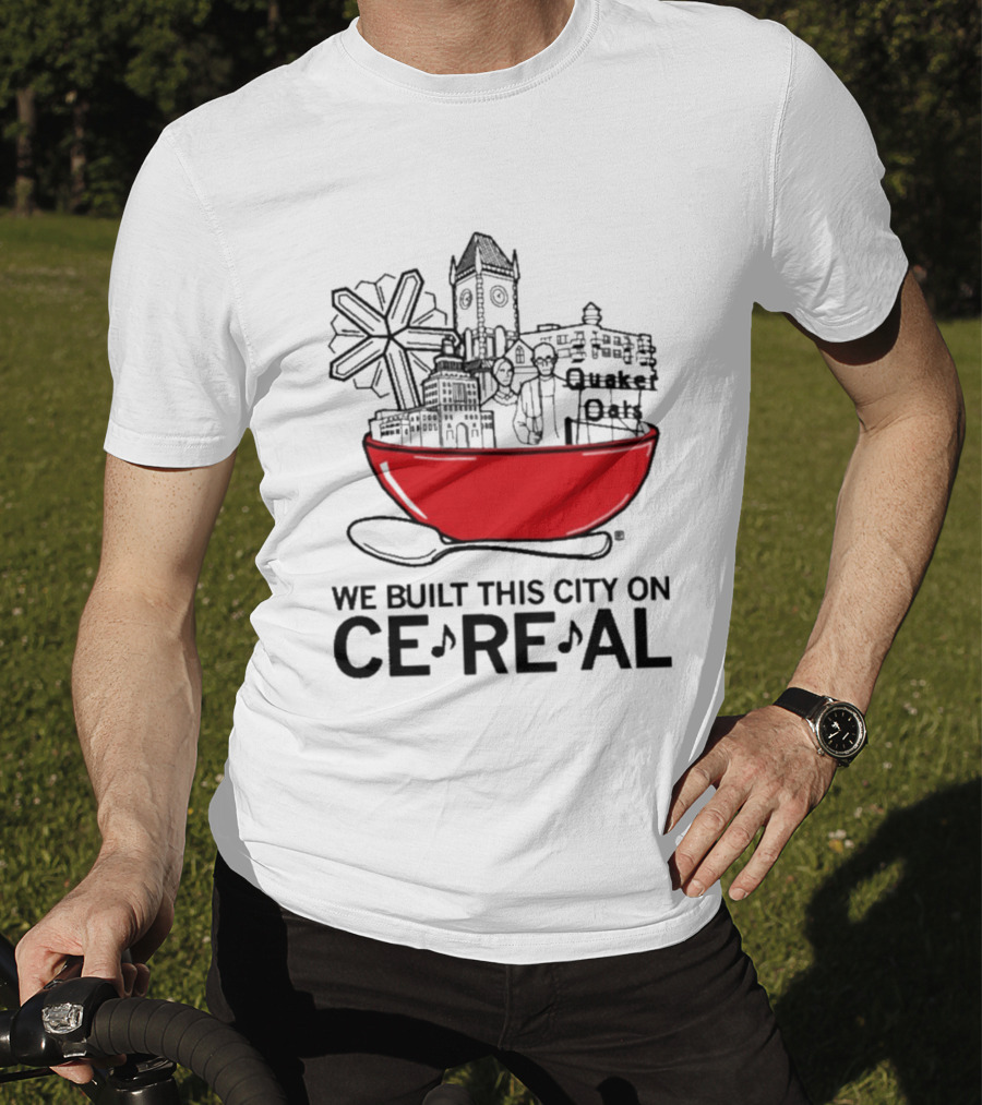 We Built This City On Ce Re Al Red Bowl Skyline T-Shirt