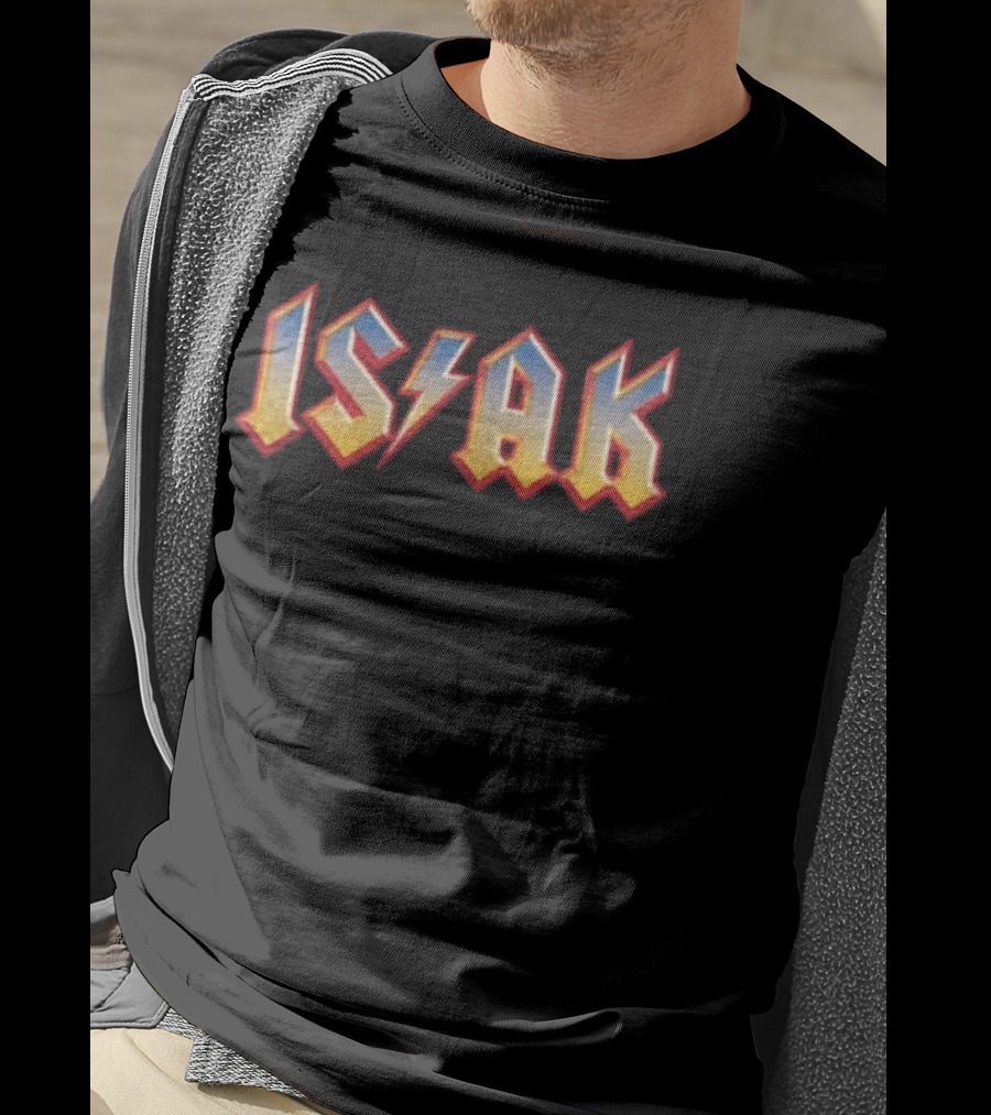 Alexander Isak ACDC Style Font Lightning Bolt T-Shirt