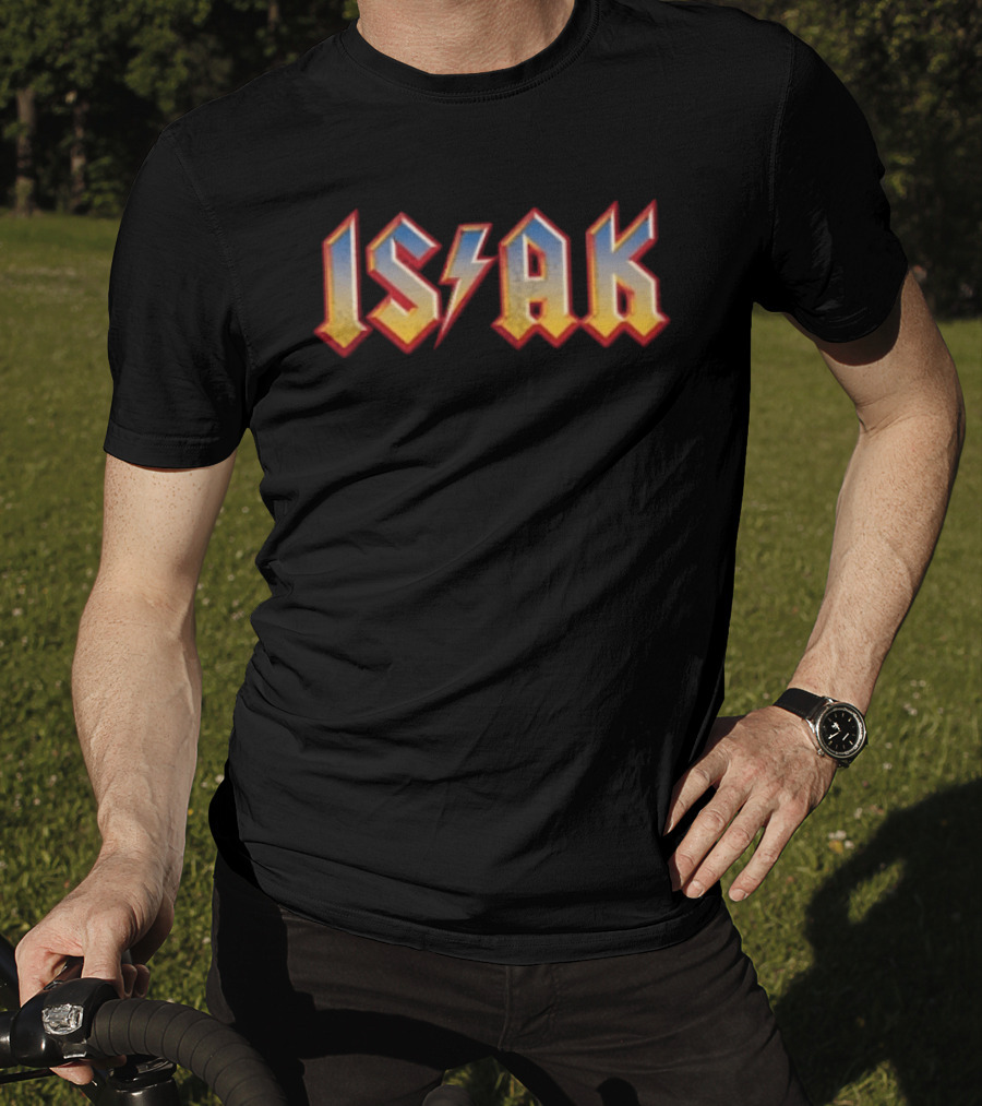 Alexander Isak ACDC Style Font Lightning Bolt T-Shirt