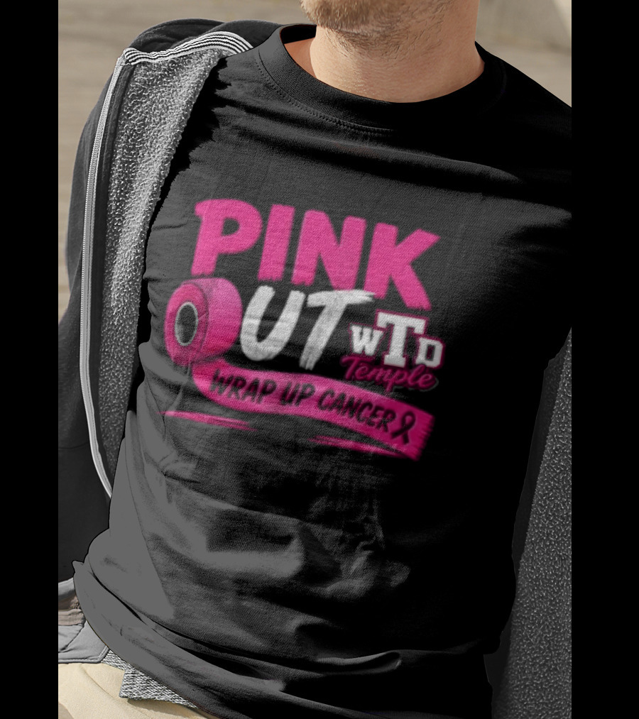 PINK OUT WTD Temple Wrap Up Cancer Awareness Event T-Shirt