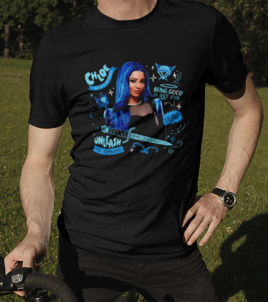 Chloe Wonderland Being Good Is Not Fun Unleash The Darkness Bold Blue Fantasy T-Shirt
