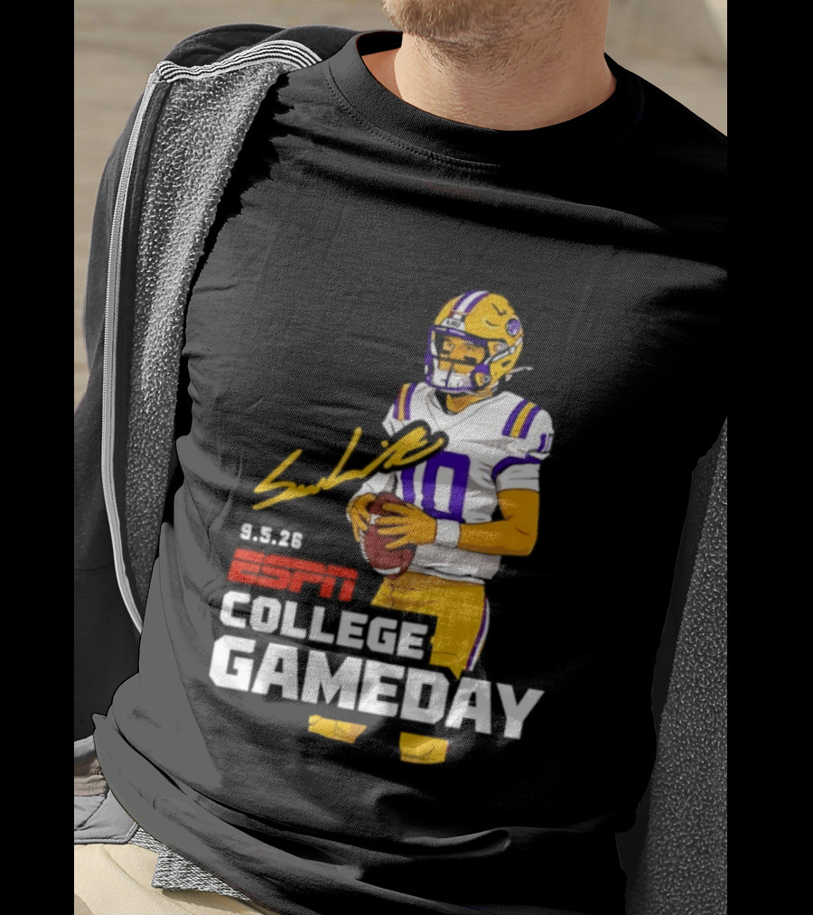 Sam Leavitt 9 3 26 ESPN College Gameday LSU Tigers Football T-Shirt