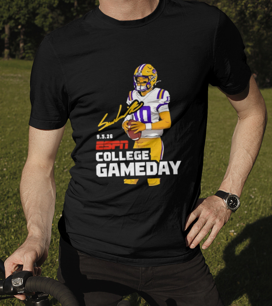 Sam Leavitt 9 3 26 ESPN College Gameday LSU Tigers Football T-Shirt